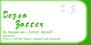 dezso zotter business card